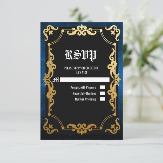 Middeleeuwse Renaissance Middeleeuwen Gothic RSVP- RSVP Kaartje (Staand voorkant)