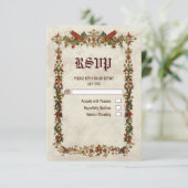 Middeleeuwse Renaissance Middeleeuwen  RSVP-kaart RSVP Kaartje (Staand voorkant)