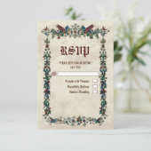 Middeleeuwse Renaissance Middeleeuwen  RSVP-kaart RSVP Kaartje (Staand voorkant)