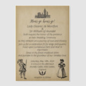 Middeleeuwse Renaissance Nep Perkament Trouwkaart Vellum Uitnodigingen (Voorkant)