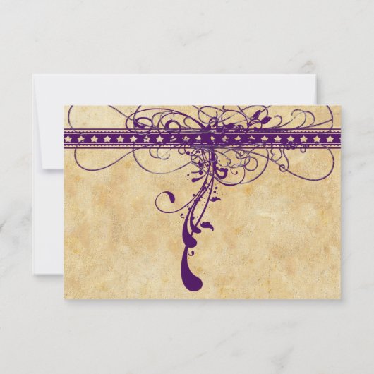 Middeleeuwse Renaissance Paarse Nep Perkament  Kaart (Achterkant)