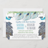 Middeleeuwse Renaissance Peacock 3 veren Kaart (Voorkant)