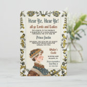 Middeleeuwse Renaissance Prins Verjaardag Uitnodig Kaart (Staand voorkant)