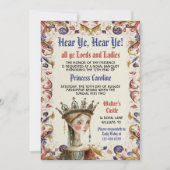 middeleeuwse renaissance prinses verjaardagsuitnod kaart (Voorkant)