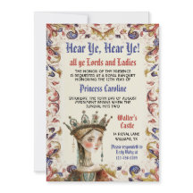 middeleeuwse renaissance prinses verjaardagsuitnod