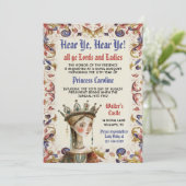 middeleeuwse renaissance prinses verjaardagsuitnod kaart (Staand voorkant)