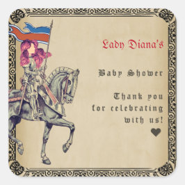 middeleeuwse renaissance ridder renfaire Baby show Vierkante Sticker