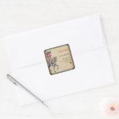 Middeleeuwse Renaissance Ridder Renfaire Babyfeest Vierkante Sticker (Envelop)