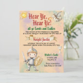 Middeleeuwse Renaissance Ridder Verjaardag Uitnodi Kaart (Staand voorkant)