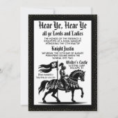 Middeleeuwse Renaissance Ridder Verjaardag Uitnodi Kaart (Voorkant)