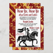 Middeleeuwse Renaissance Ridder Verjaardag Uitnodi Kaart (Voorkant / Achterkant)