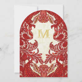 Middeleeuwse Renaissance Rode Vintage Paisley Brui Kaart
