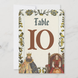 Middeleeuwse Renaissance Royal Trouwtafel Nummers Kaart