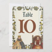 Middeleeuwse Renaissance Royal Trouwtafel Nummers Kaart (Achterkant)