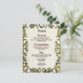 Middeleeuwse Renaissance Royal Wedding Details Kaa Kaart (Staand voorkant)