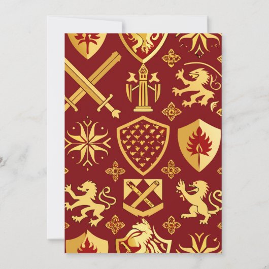 Middeleeuwse Renaissance Royal Wedding Kaart (Achterkant)