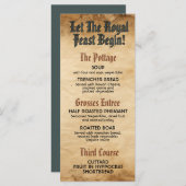 Middeleeuwse Renaissance Royal Wedding Menu (Voorkant / Achterkant)
