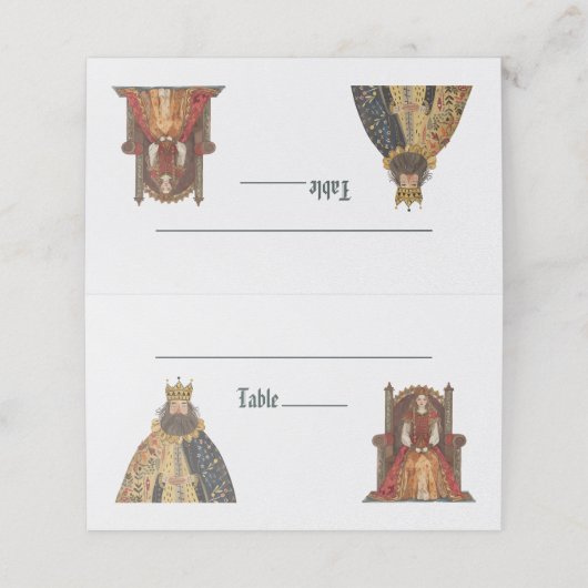 Middeleeuwse Renaissance Royal Wedding Place Card Plaatskaartje (Buitenkant ongevouwen)