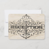 Middeleeuwse Renaissance Rustiek Houten Patroon RS RSVP Kaartje (Achterkant)
