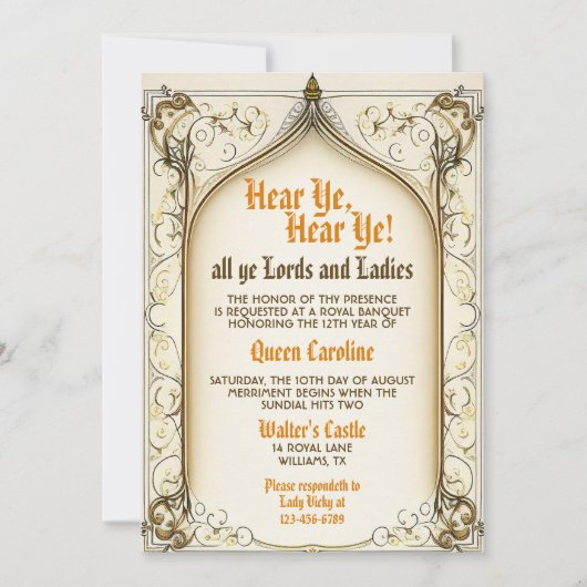 Middeleeuwse Renaissance Rustieke Verjaardag Uitno Kaart (Voorkant)