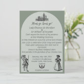 Middeleeuwse Renaissance Sage Green Arch Wedding Kaart (Staand voorkant)