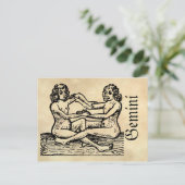 Middeleeuwse renaissance sterrenbeeld Gemini Briefkaart (Staand voorkant)
