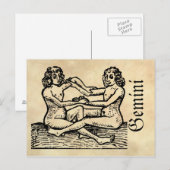 Middeleeuwse renaissance sterrenbeeld Gemini Briefkaart (Voorkant / Achterkant)