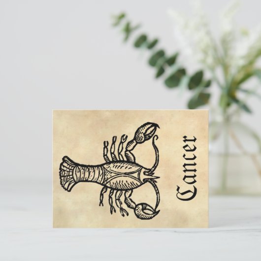 middeleeuwse renaissance-sterrenbeeld kanker briefkaart (Staand voorkant)