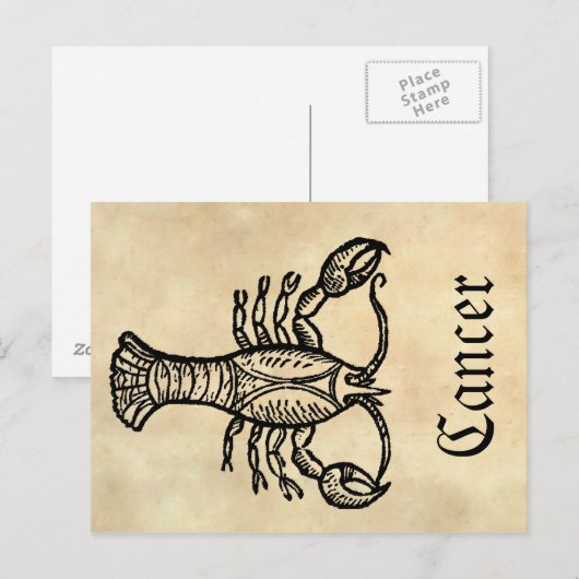 middeleeuwse renaissance-sterrenbeeld kanker briefkaart (Voorkant / Achterkant)