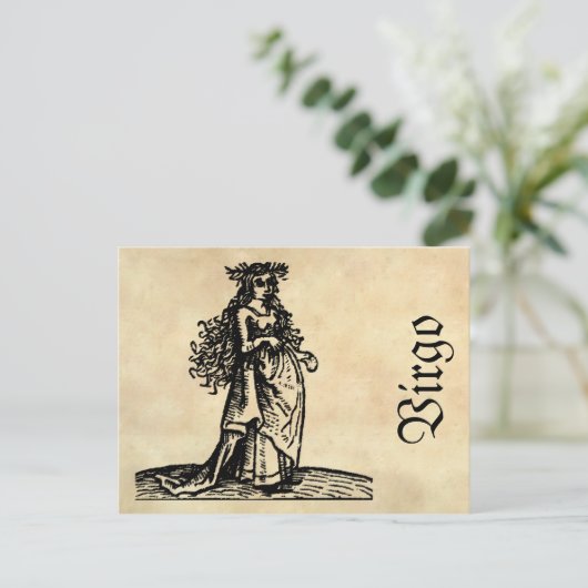 Middeleeuwse renaissance sterrenbeeld Maagd Briefkaart (Staand voorkant)