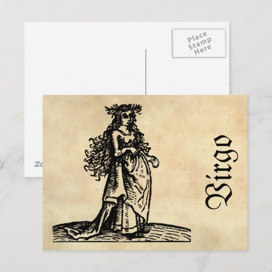 Middeleeuwse renaissance sterrenbeeld Maagd Briefkaart (Voorkant / Achterkant)