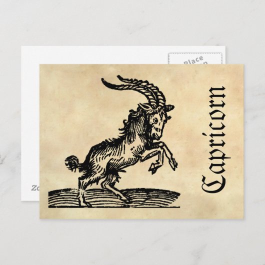 Middeleeuwse renaissance sterrenbeeld Steenbok Briefkaart (Voorkant / Achterkant)