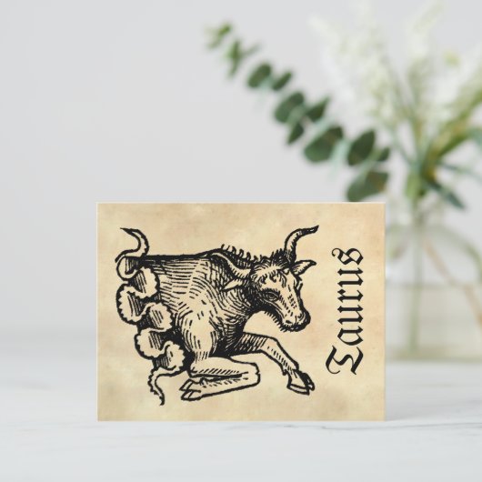 Middeleeuwse renaissance sterrenbeeld Stier Briefkaart (Staand voorkant)