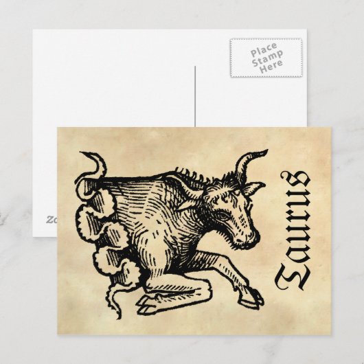 Middeleeuwse renaissance sterrenbeeld Stier Briefkaart (Voorkant / Achterkant)