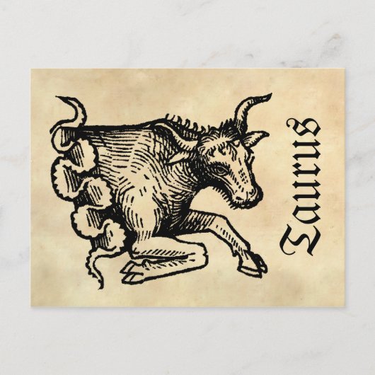 Middeleeuwse renaissance sterrenbeeld Stier Briefkaart (Voorkant)