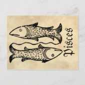 middeleeuwse renaissance sterrenbeeld Vissen Briefkaart (Voorkant)