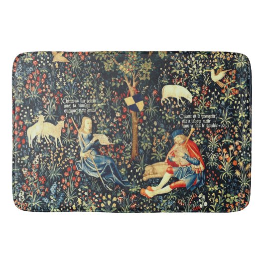 Middeleeuwse Renaissance Tapestry Herders en Schap Badmat (Voorkant)