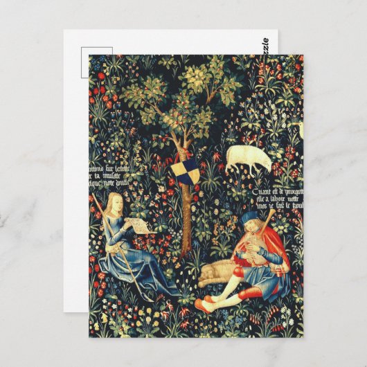 Middeleeuwse Renaissance Tapestry Herders en Schap Briefkaart (Voorkant / Achterkant)
