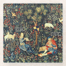 Middeleeuwse Renaissance Tapestry Herders en Schap Glazen Onderzetter