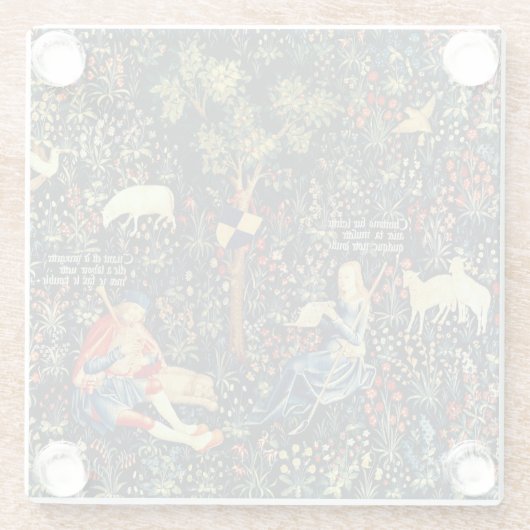 Middeleeuwse Renaissance Tapestry Herders en Schap Glazen Onderzetter (Achterkant)