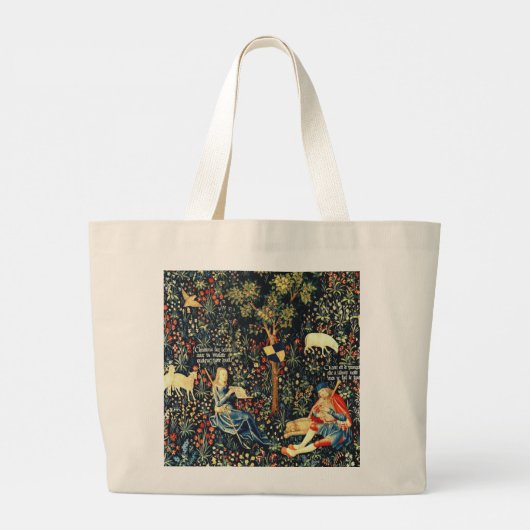 Middeleeuwse Renaissance Tapestry Herders en Schap Grote Tote Bag (Achterkant)