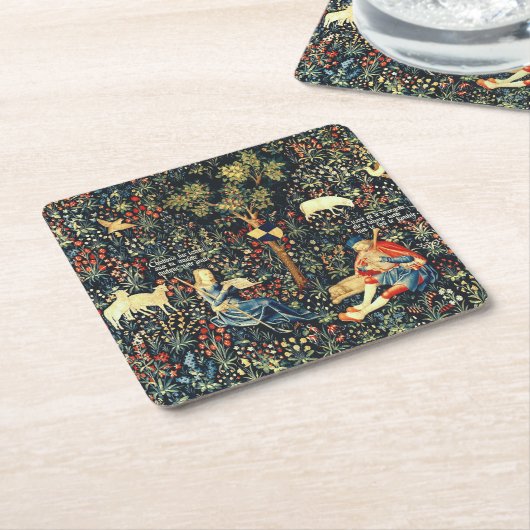 Middeleeuwse Renaissance Tapestry Herders en Schap Kartonnen Onderzetters (Schuin)