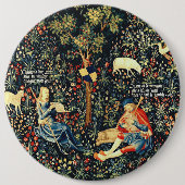 Middeleeuwse Renaissance Tapestry Herders en Schap Ronde Button 6,0 Cm (Voorkant)