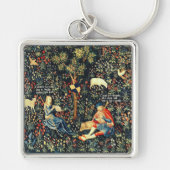 Middeleeuwse Renaissance Tapestry Herders en Schap Sleutelhanger (Voorkant)