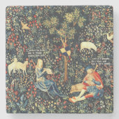 Middeleeuwse Renaissance Tapestry Herders en Schap Stenen Onderzetter (Voorkant)