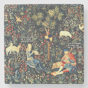 Middeleeuwse Renaissance Tapestry Herders en Schap Stenen Onderzetter