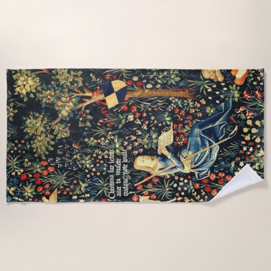 Middeleeuwse Renaissance Tapestry Herders en Schap Strandlaken (Voorkant)