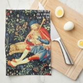 Middeleeuwse Renaissance Tapestry Herders en Schap Theedoek (Quarter Fold)