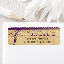 Middeleeuwse Renaissance Ultra Violet Retouradres Etiket
