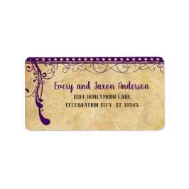 Middeleeuwse Renaissance Ultra Violet RSVP-adres Etiket
